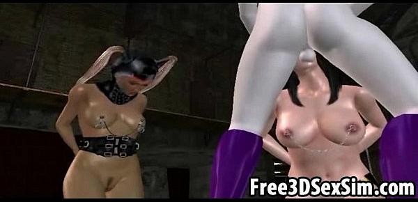  Two sexy 3D cartoon babes getting fucked by the joker